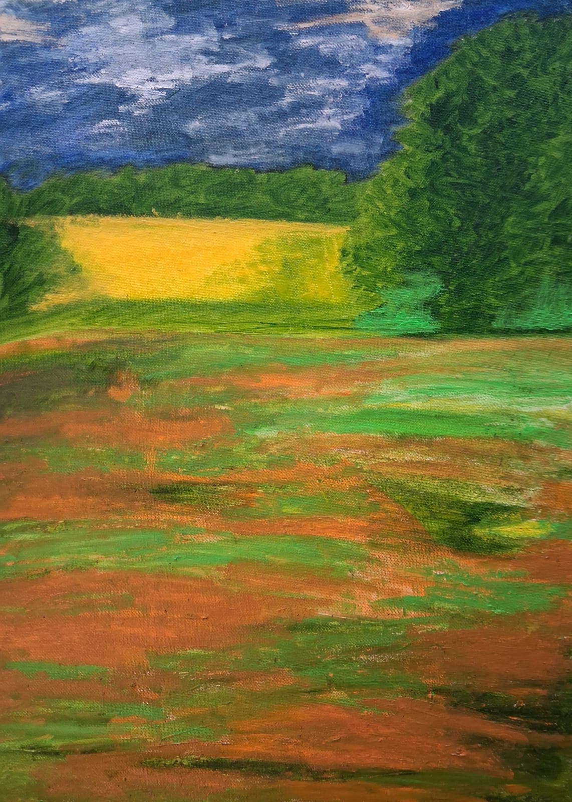 A landscape painting by Kanage Kanyamanza